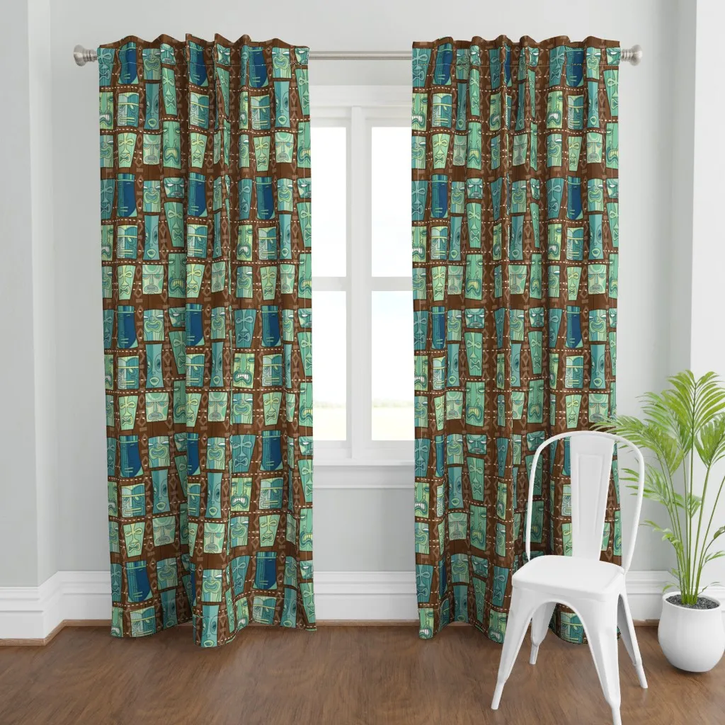 Tiki Freaks Curtain Panel - Teal product