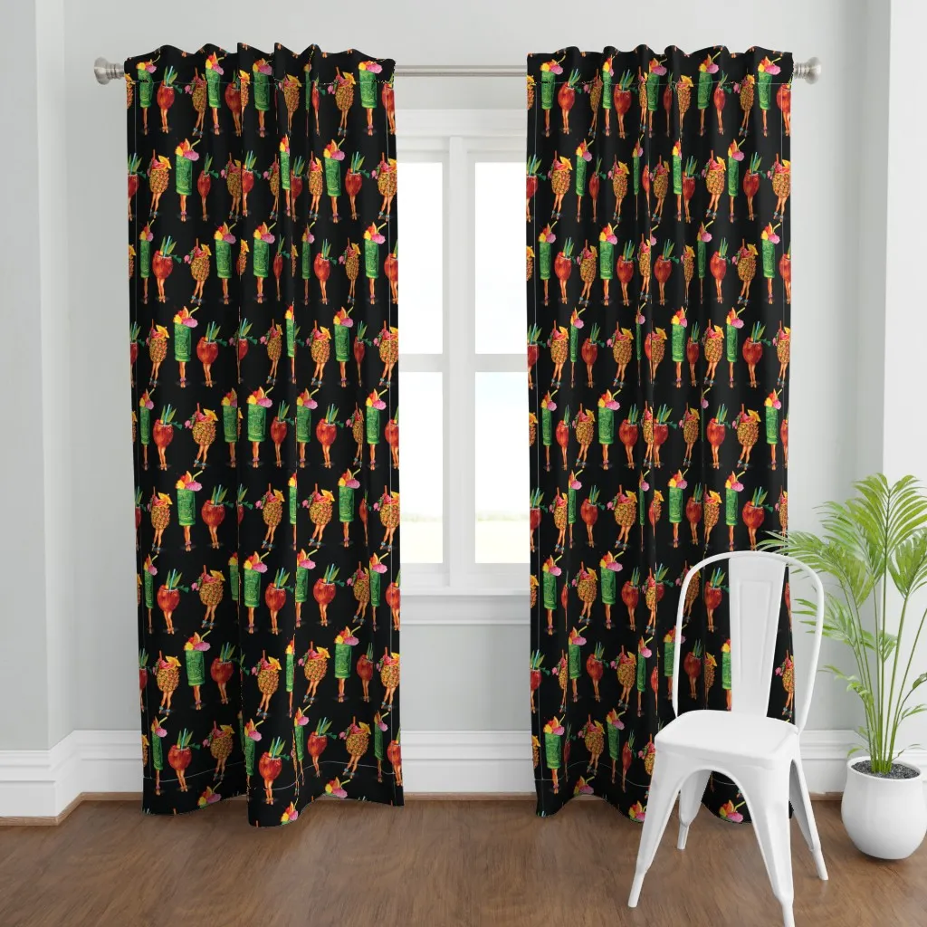 Tiki Girls Curtain Panel - Red product