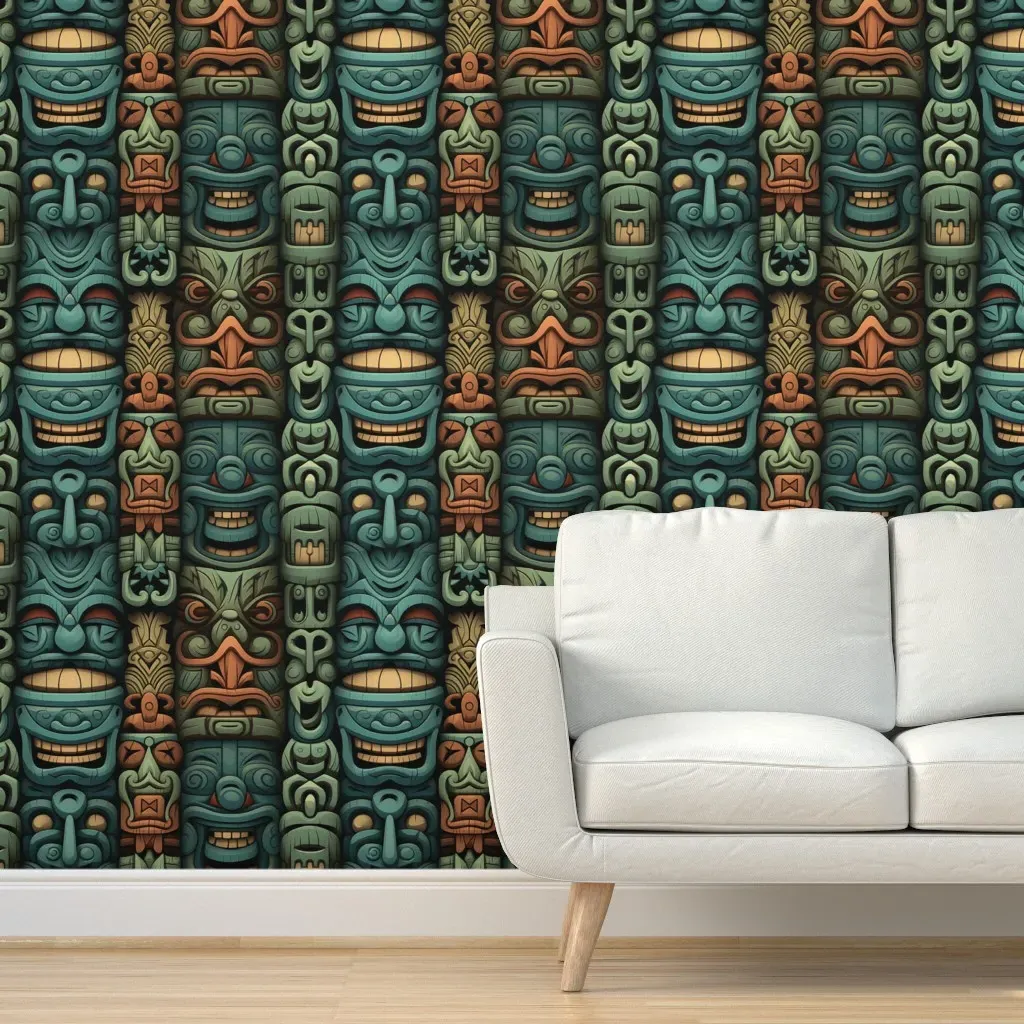 Tiki Mosaic Harmony Peel and Stick Wallpaper - Teal product