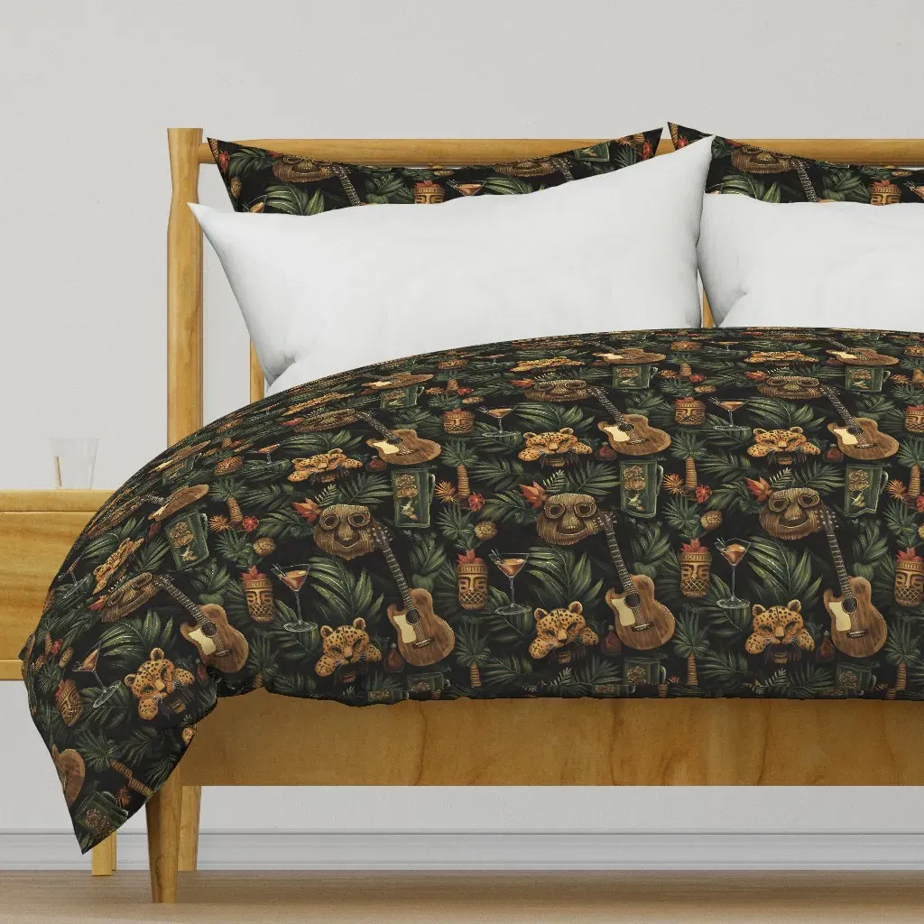 Tiki Night Lounge Duvet Cover - Green product