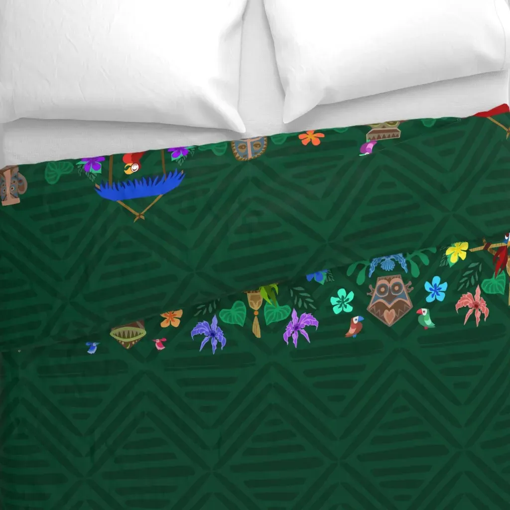 Tiki Room Duvet Cover - Green alternate view