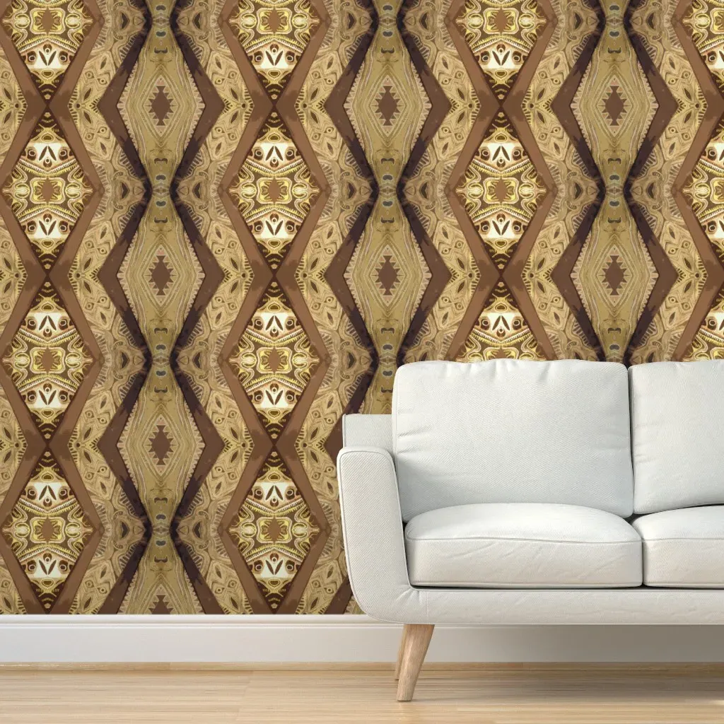 Tiki Room Peel and Stick Wallpaper Removable - Brown product