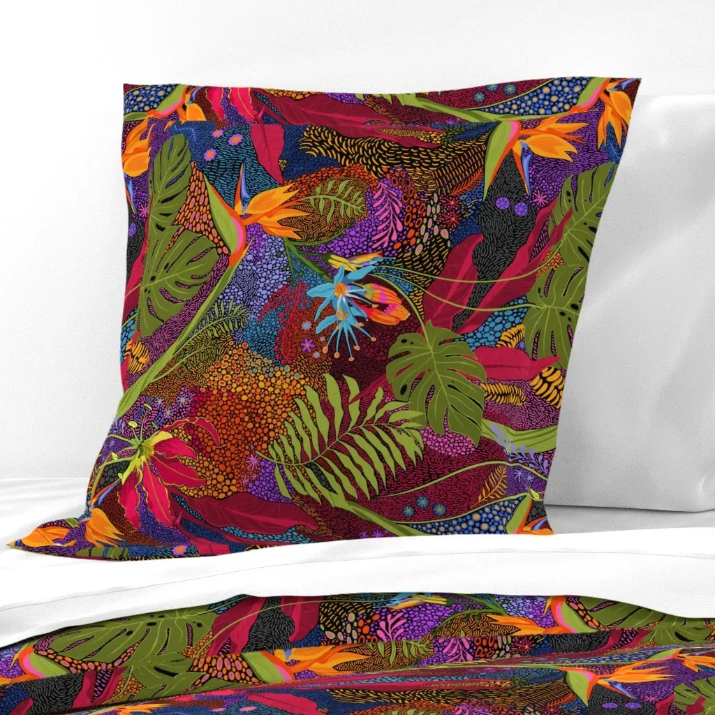 Tiki Tiki Euro Pillow Sham - Red product