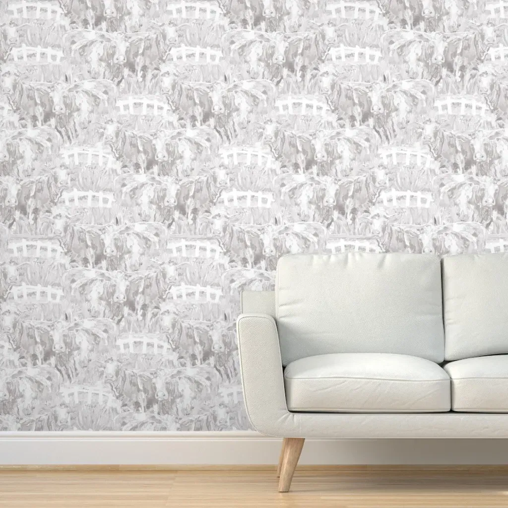 Til The Cows Come Home Toile Peel and Stick Wallpaper - Gray product