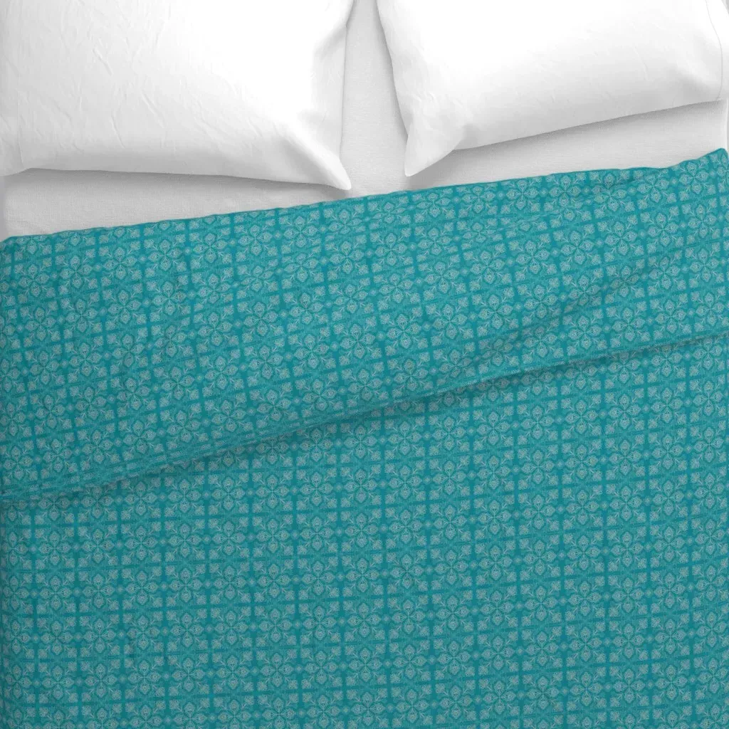 Tiled Medallions Duvet Cover - Teal alternate view