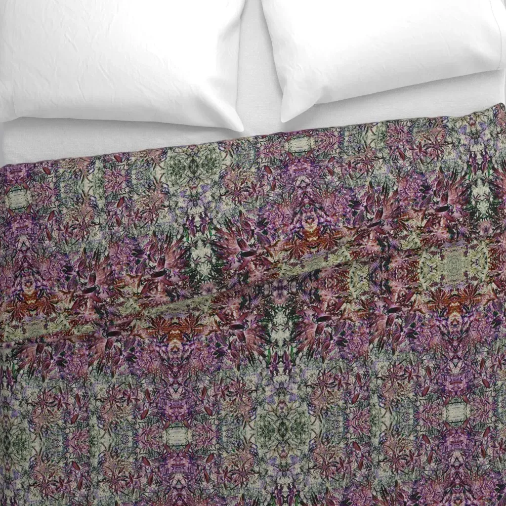 Tiled Ocean Sea Abstract Duvet Cover - Burgundy alternate view