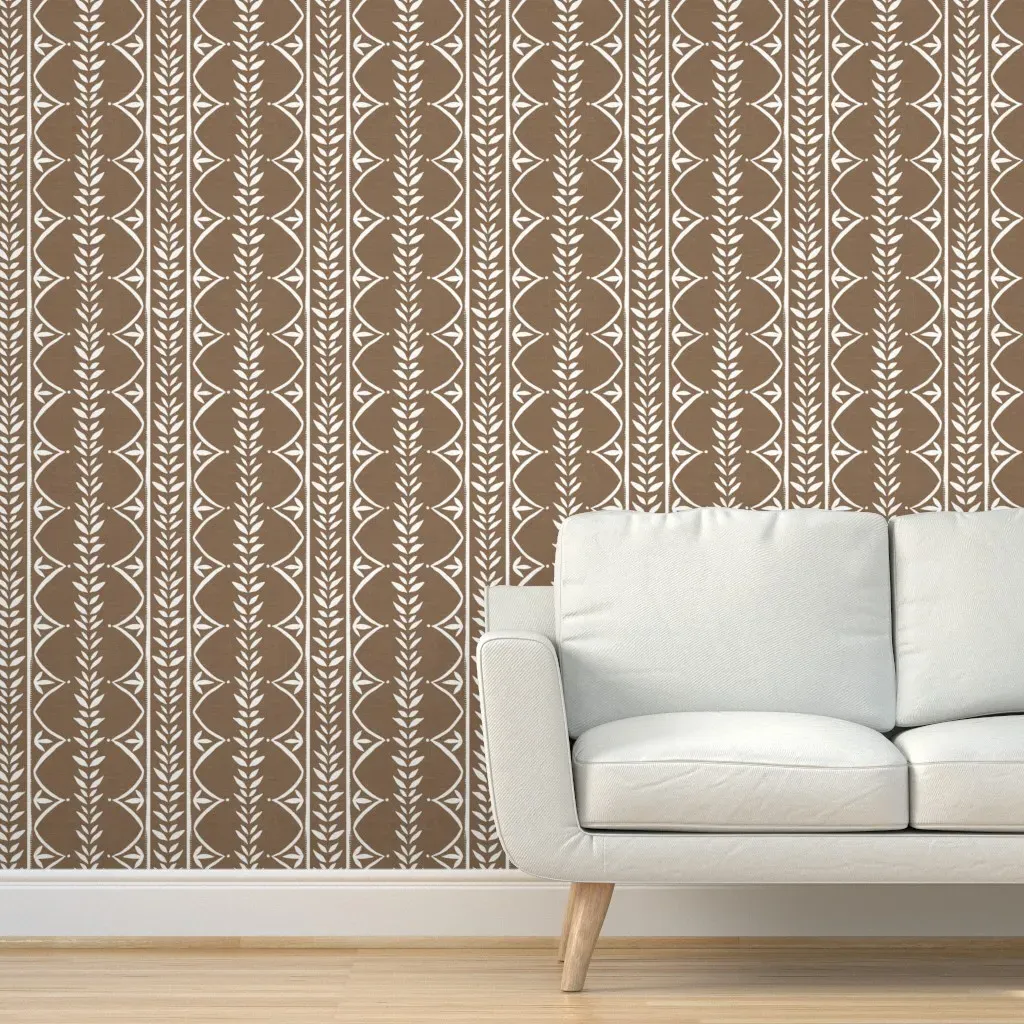 Tilly in Charleston Peel and Stick Wallpaper - Brown, White product