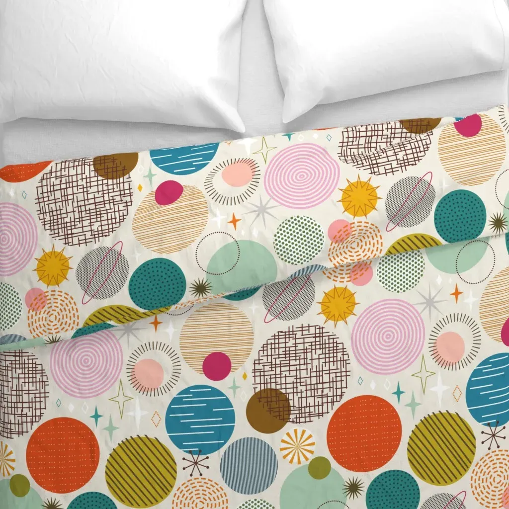 Time Traveling Thru Space Duvet Cover - Off-White alternate view