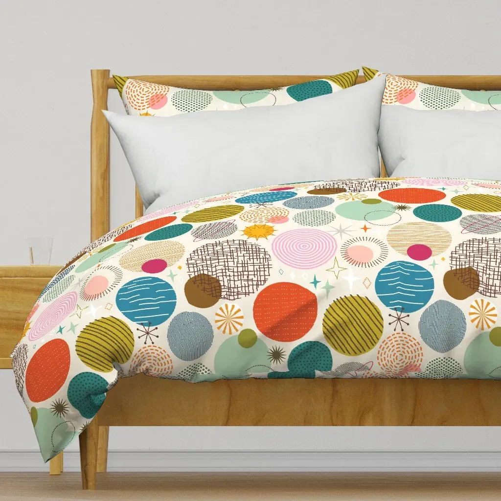 Time Traveling Thru Space Duvet Cover - Off-White product
