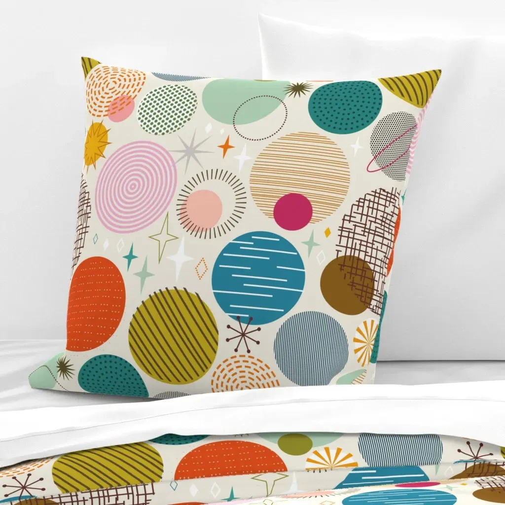 Time Traveling Thru Space Euro Pillow Sham - Off-White product
