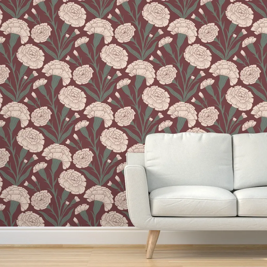 Timeless Carnations Peel and Stick Wallpaper - Cream, Beige product