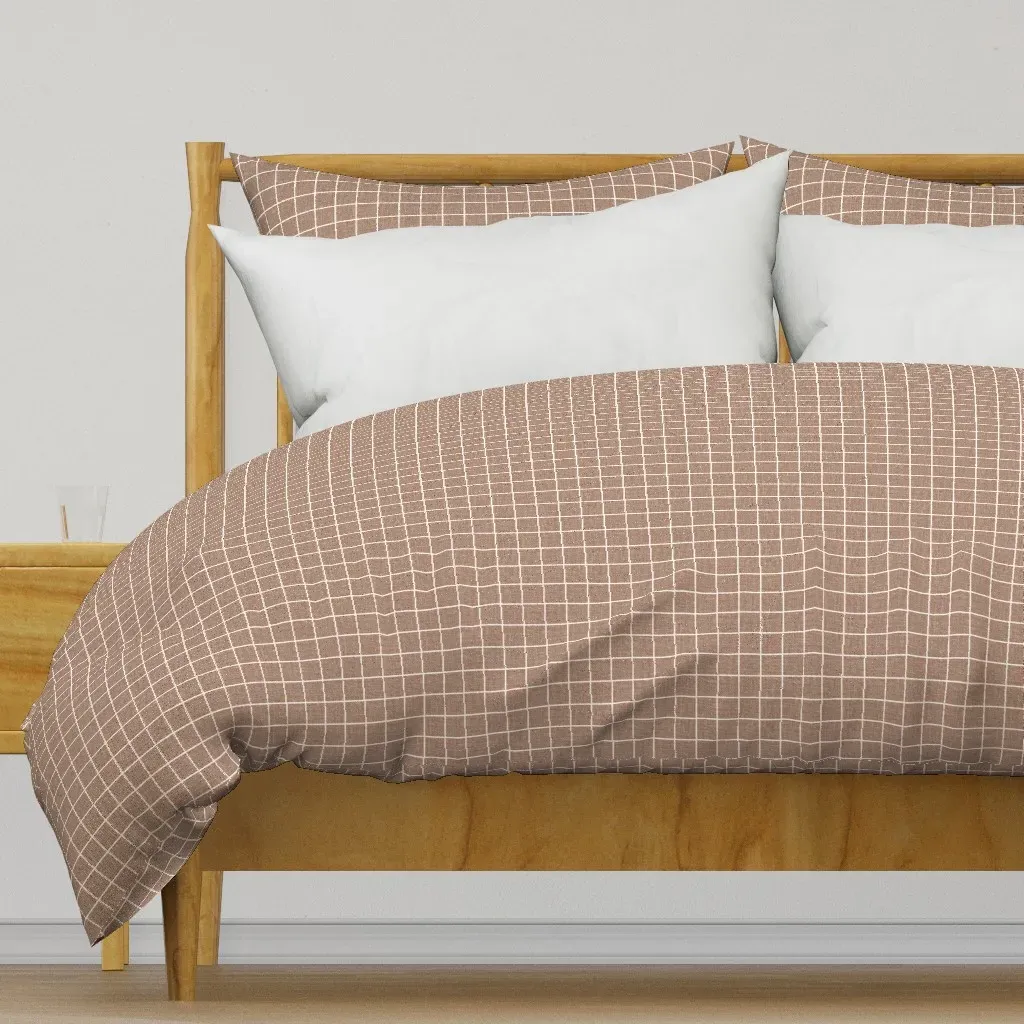 Timeless Grid Minimal Duvet Cover - Brown product