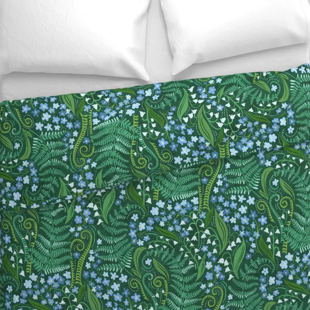 Timeless Memories Floriography Duvet Cover - Green alternate view