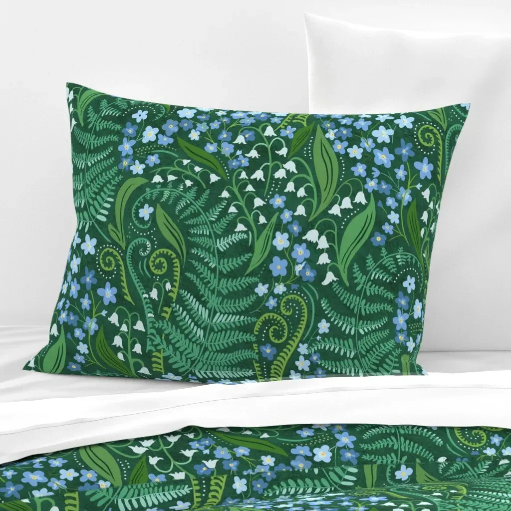 Timeless Memories Floriography Standard Knife Edge Pillow - Green, Cotton Sateen product