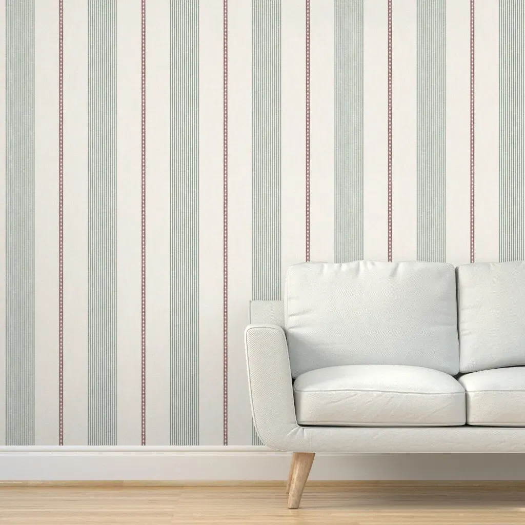 Timeless Stripe Peel and Stick Wallpaper - Green, Brown product