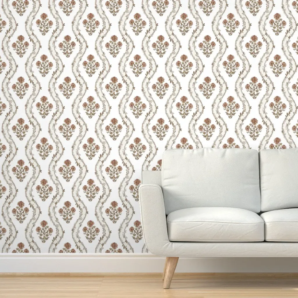 Tina Stripe Peel and Stick Wallpaper - Brown, Rust, Cream product