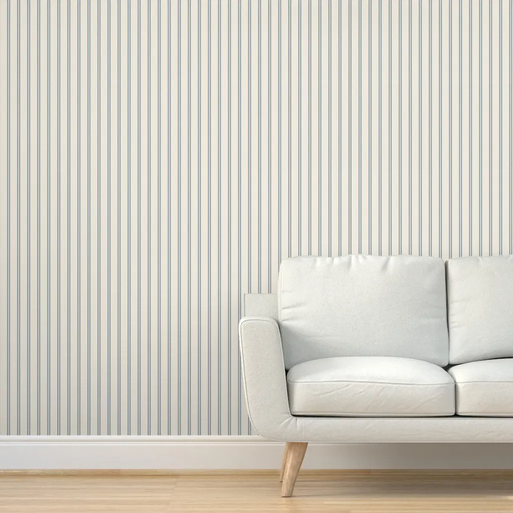 Tiny Double Ticking Stripes Peel and Stick Wallpaper - Shadow Blue product