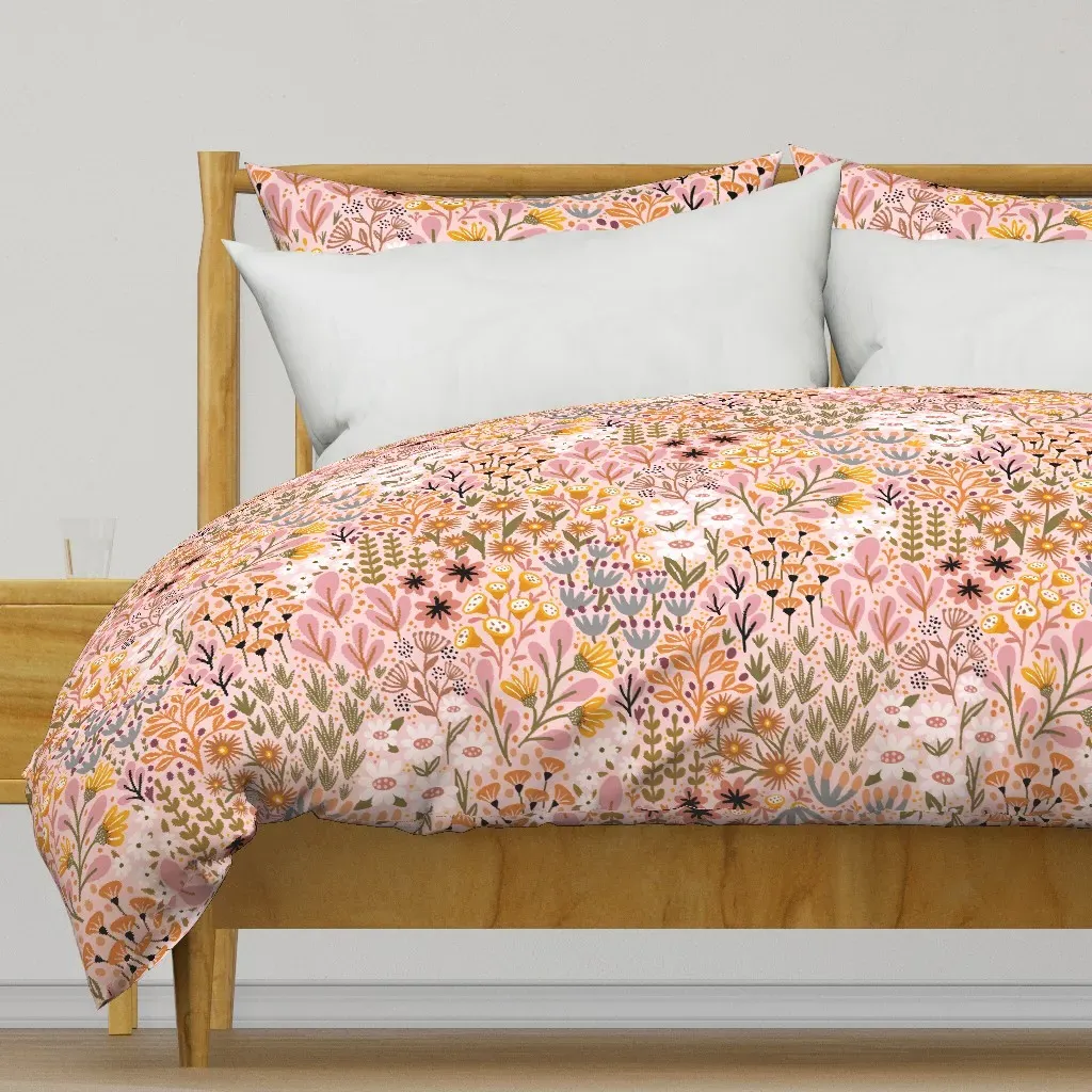 Tiny Flowers In The Wild Duvet Cover - Pink product