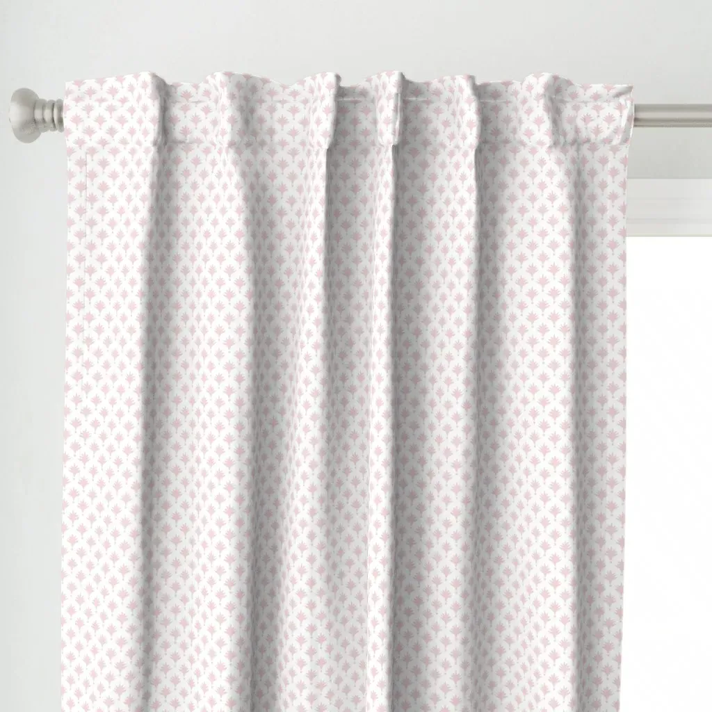 Tiny Palm Curtain Panel - Pale Pink alternate view