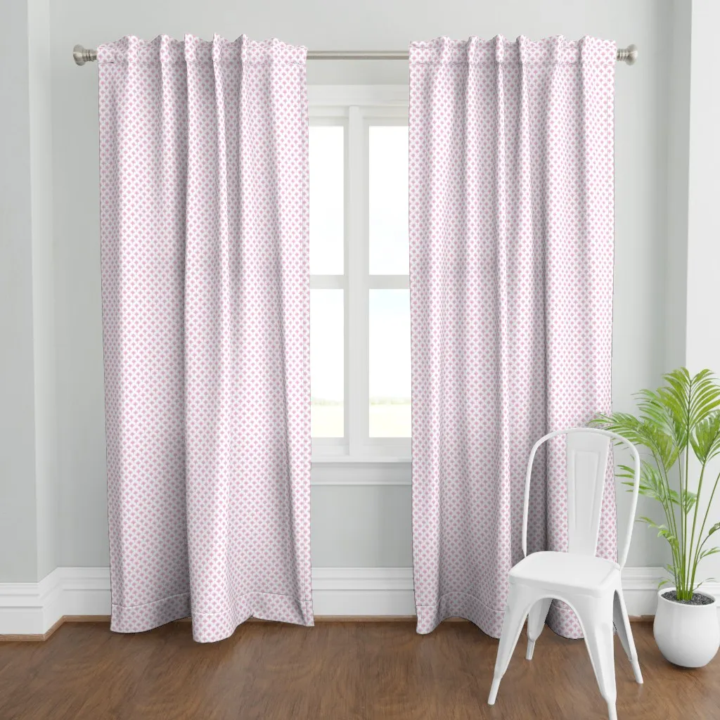 Tiny Palm Curtain Panel - Pink, White product