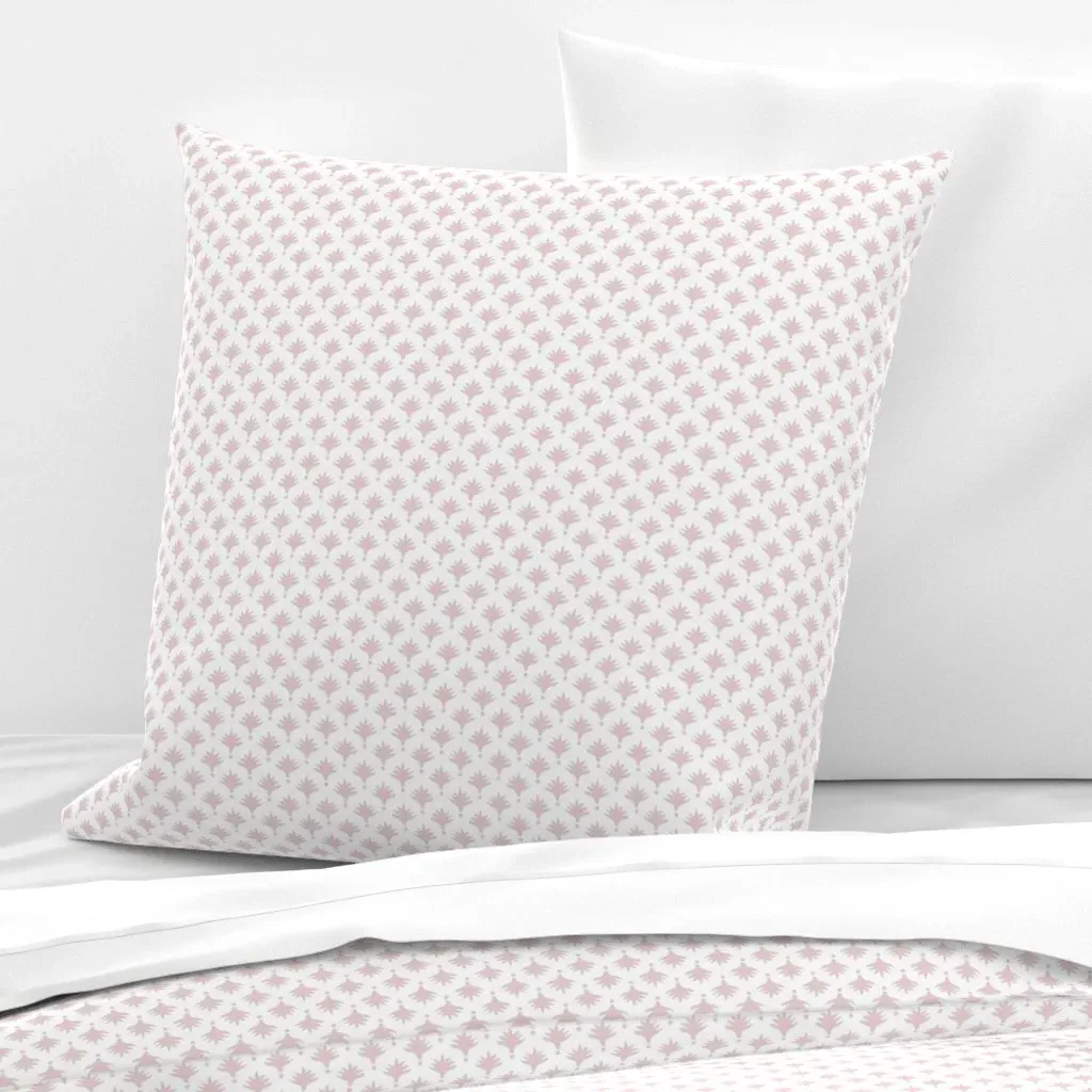 Tiny Palm Euro Pillow Sham - Pale Pink, White product