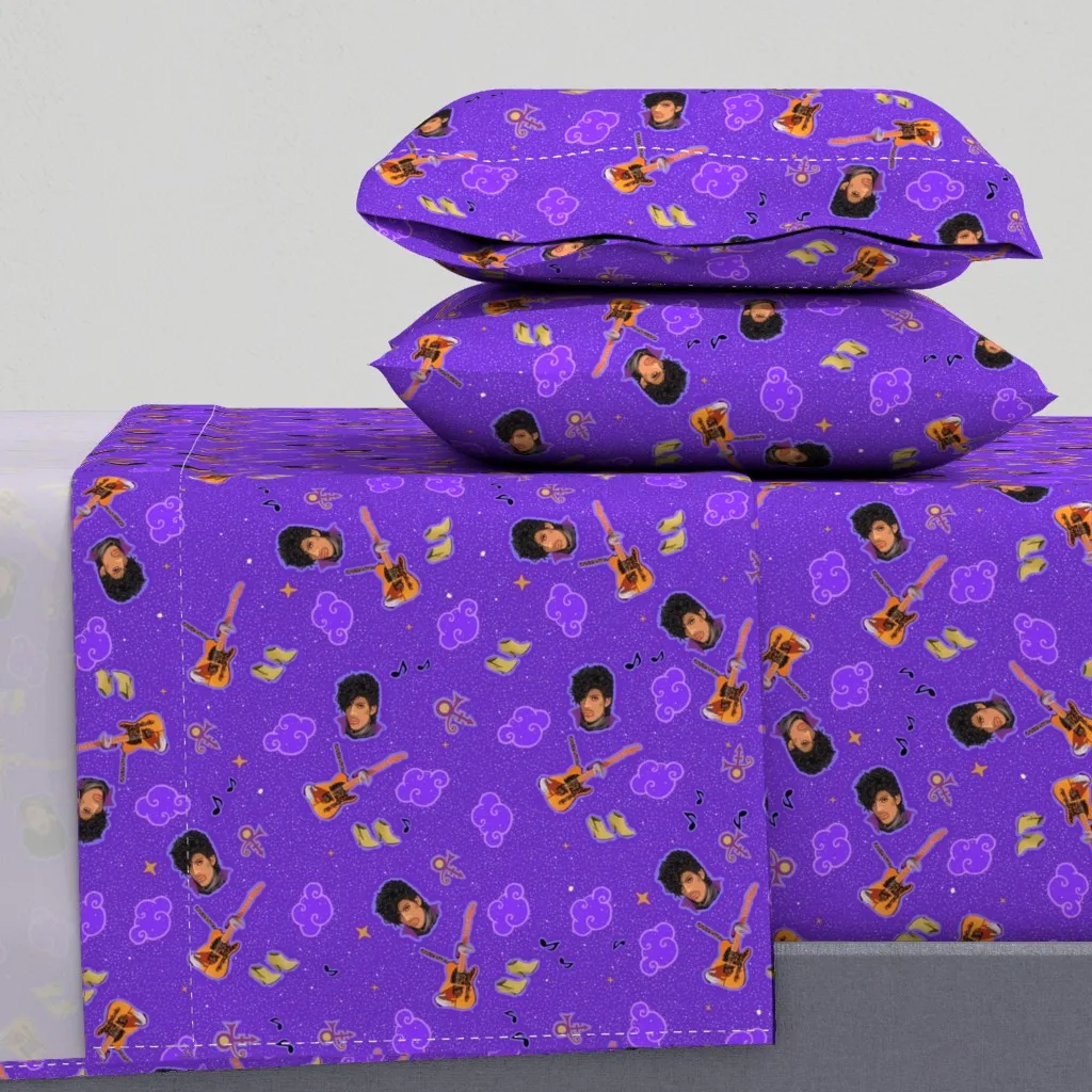 Tiny Scale Party Like It's 1999 Queen Sheet Set - Purple product
