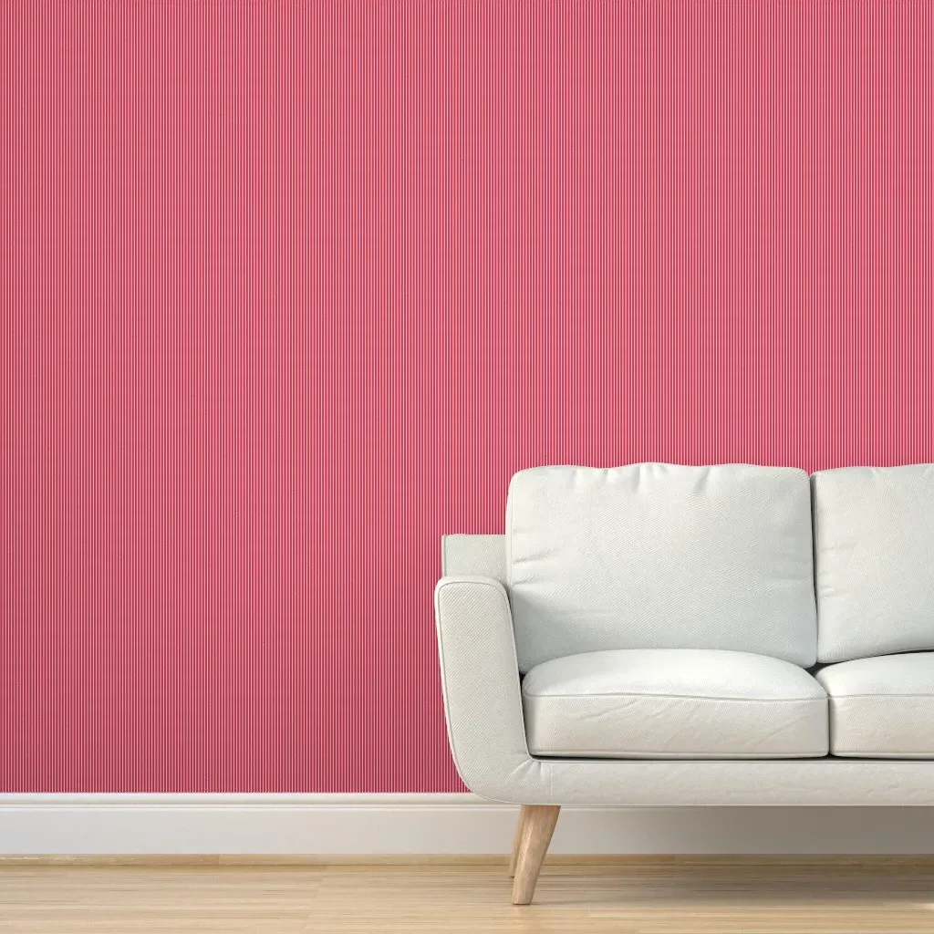 Tiny Ticking Stripe Peel and Stick Wallpaper - Red product