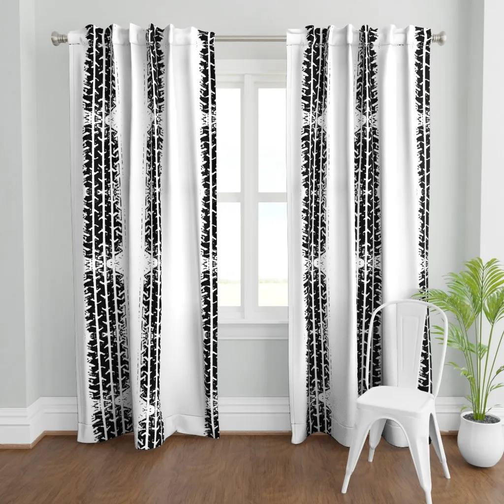 Tire Tracks Curtain Panel - Black product