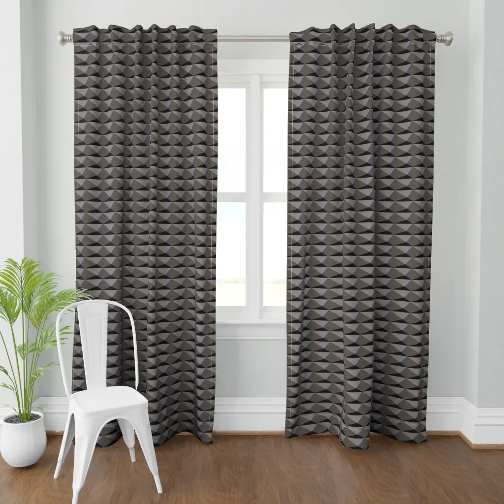 Titanium Diamond Stud Curtain Panel - Dark Gray product