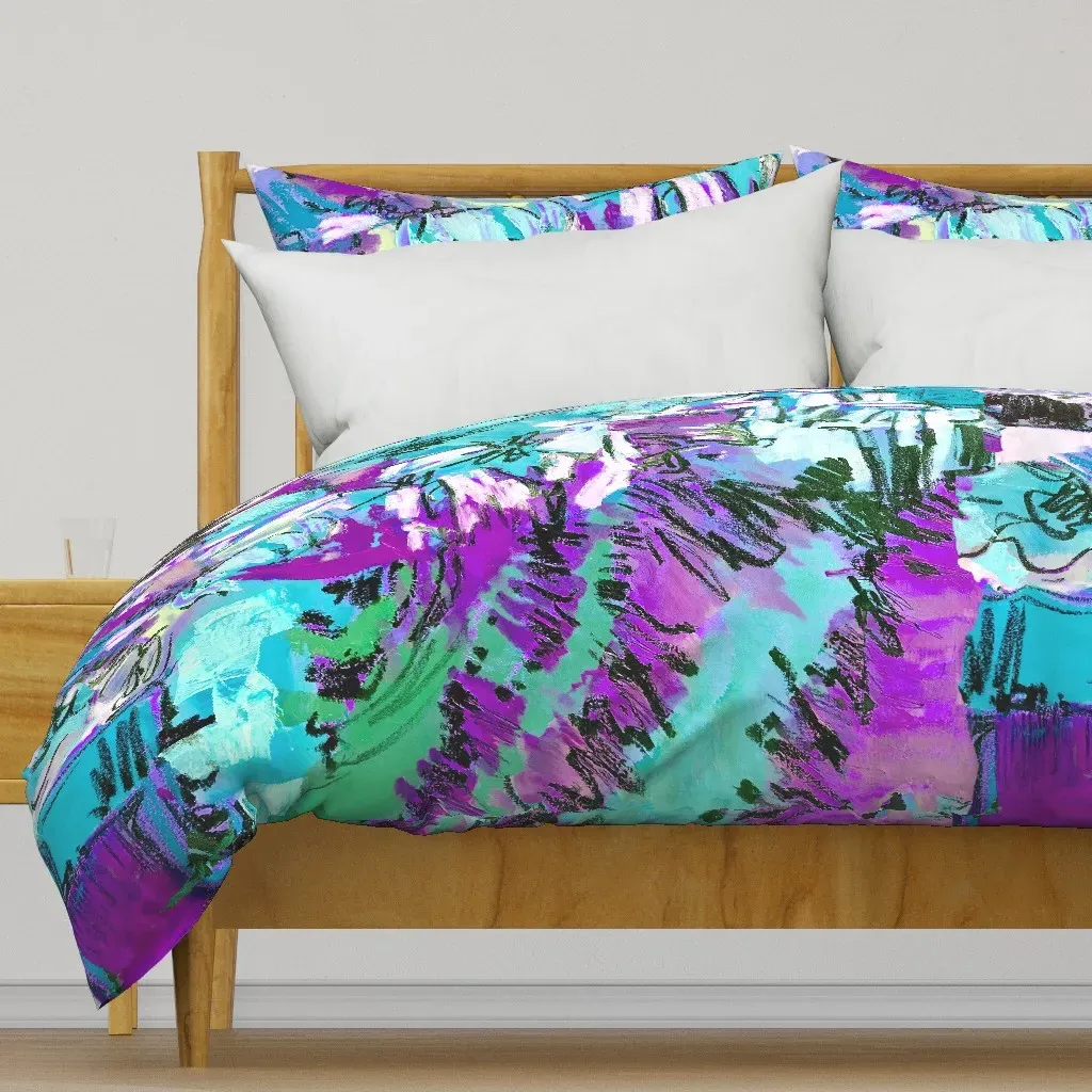 To Everything A Season Bloom Duvet Cover - Turquoise product
