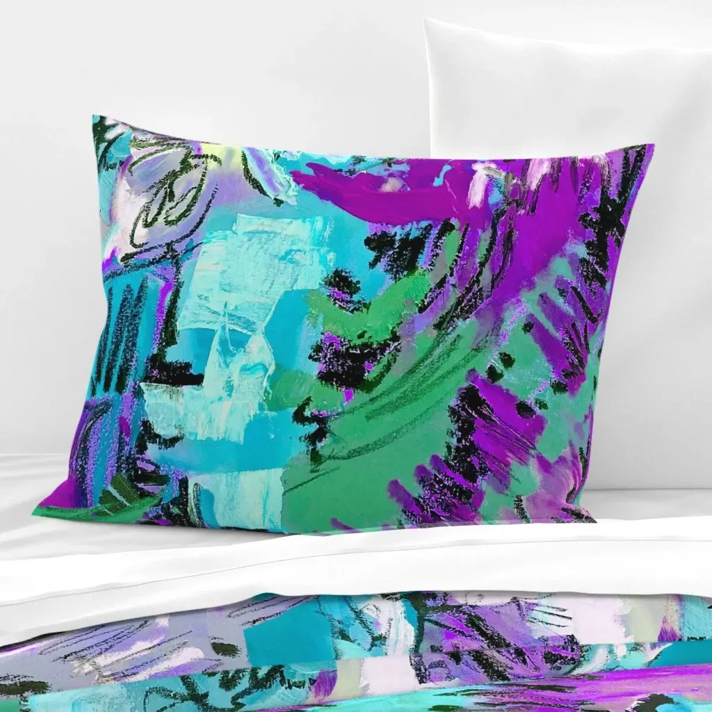 To Everything A Season Bloom Standard Pillow - Turquoise, Cotton Sateen product
