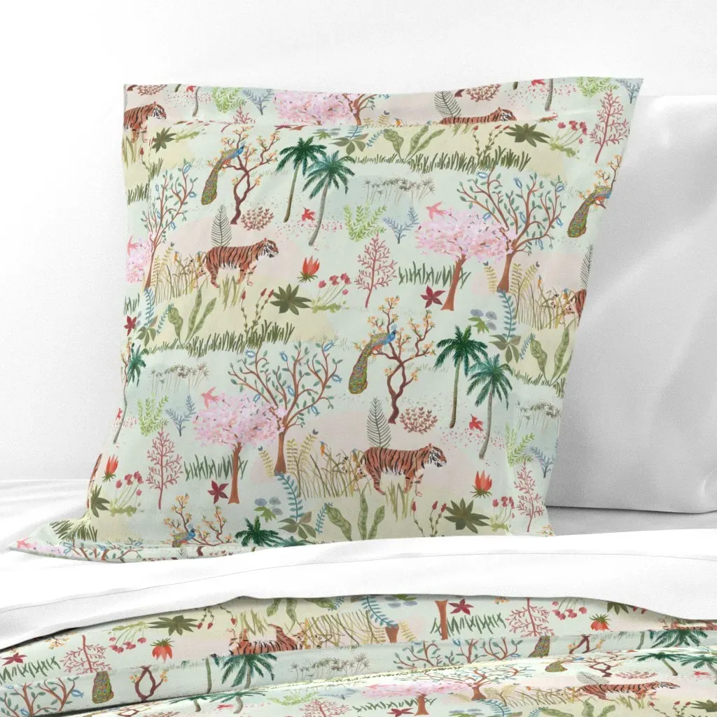 To Wake A Tiger Euro Pillow Sham - Green product