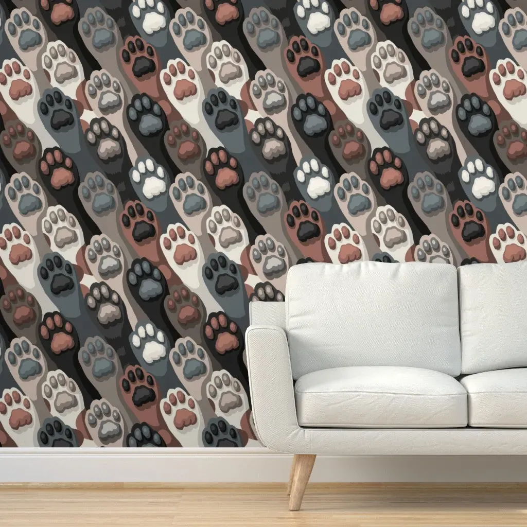 Toe Beans Small Scale Peel and Stick Wallpaper - Gray product