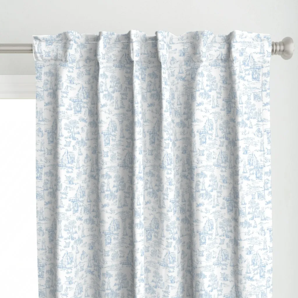 Toile Curtain Panel - Light Blue alternate view
