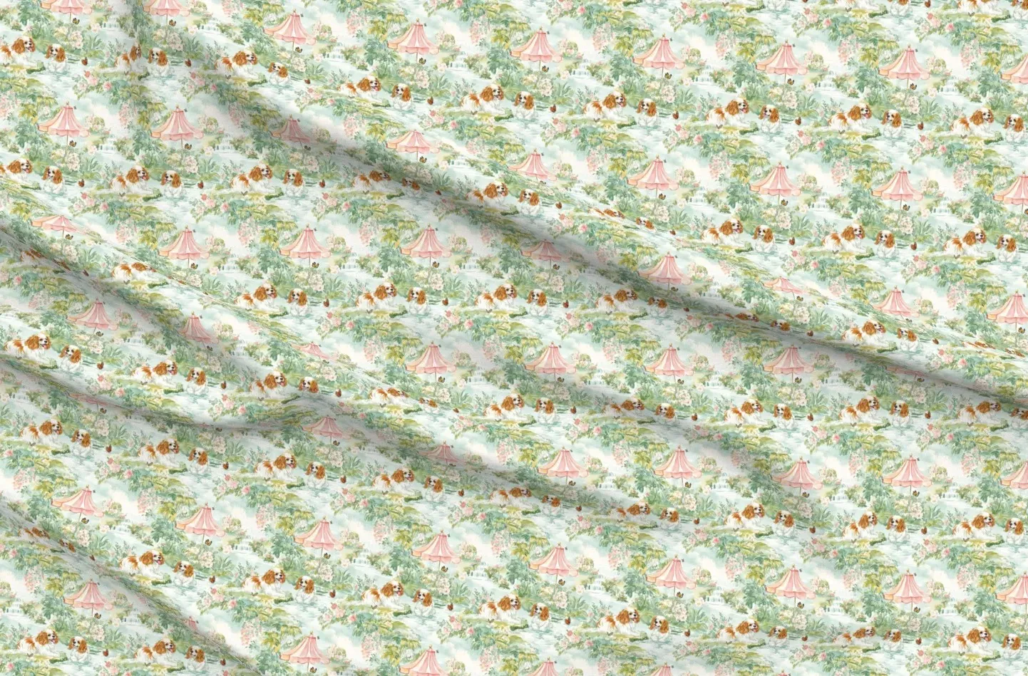 Toile De Jouy Cavalier Pique Fabric - Green product