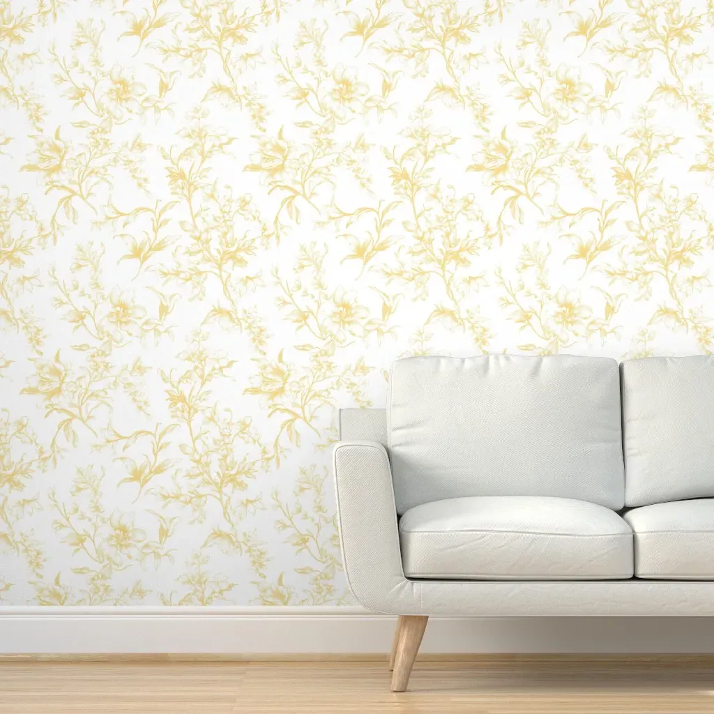 Toile De Jouy Freesia Peel and Stick Wallpaper - Gold product