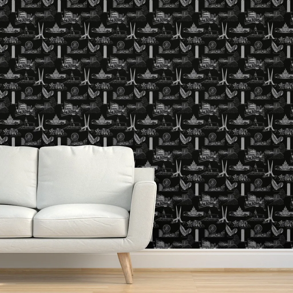 Toile De Okc Dark Metallic Peel and Stick Wallpaper - White product