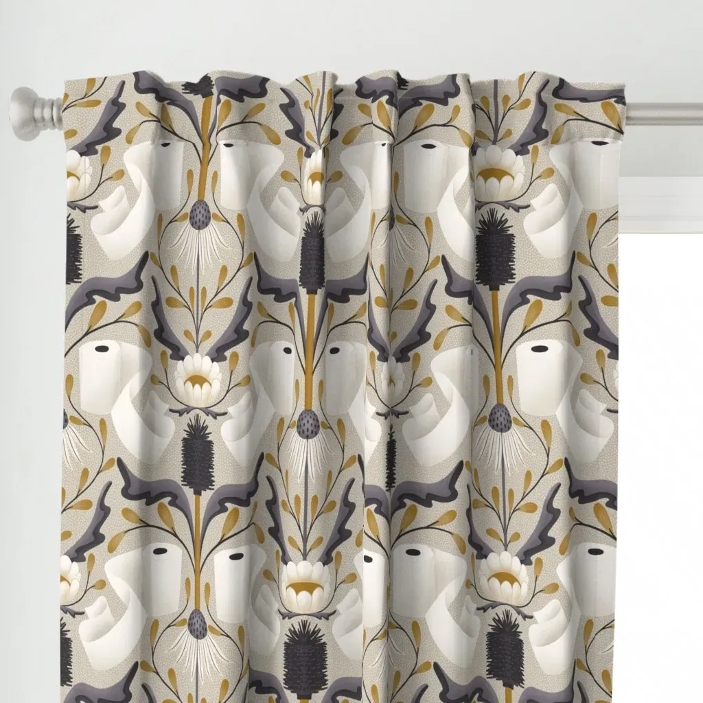 Toilet Aesthetics L Curtain Panel - Dusky Purple alternate view