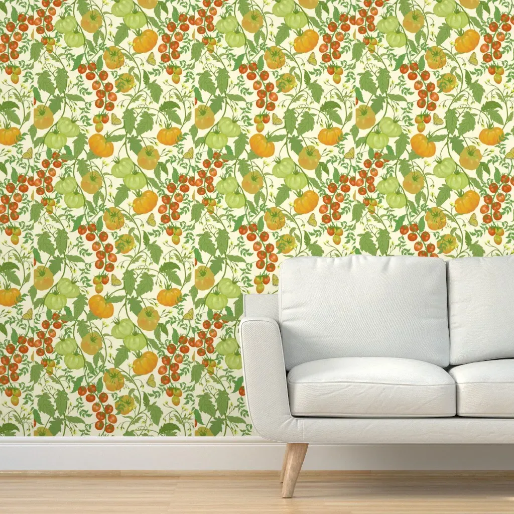 Tomato Vine Peel and Stick Wallpaper - Green product