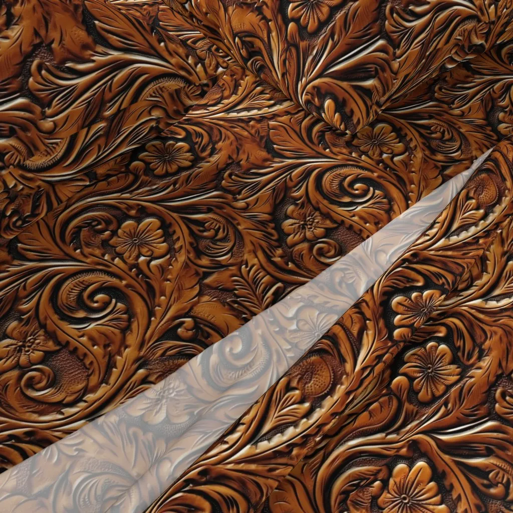 Tooled Leather King Size Sheet Set - Brown alternate view