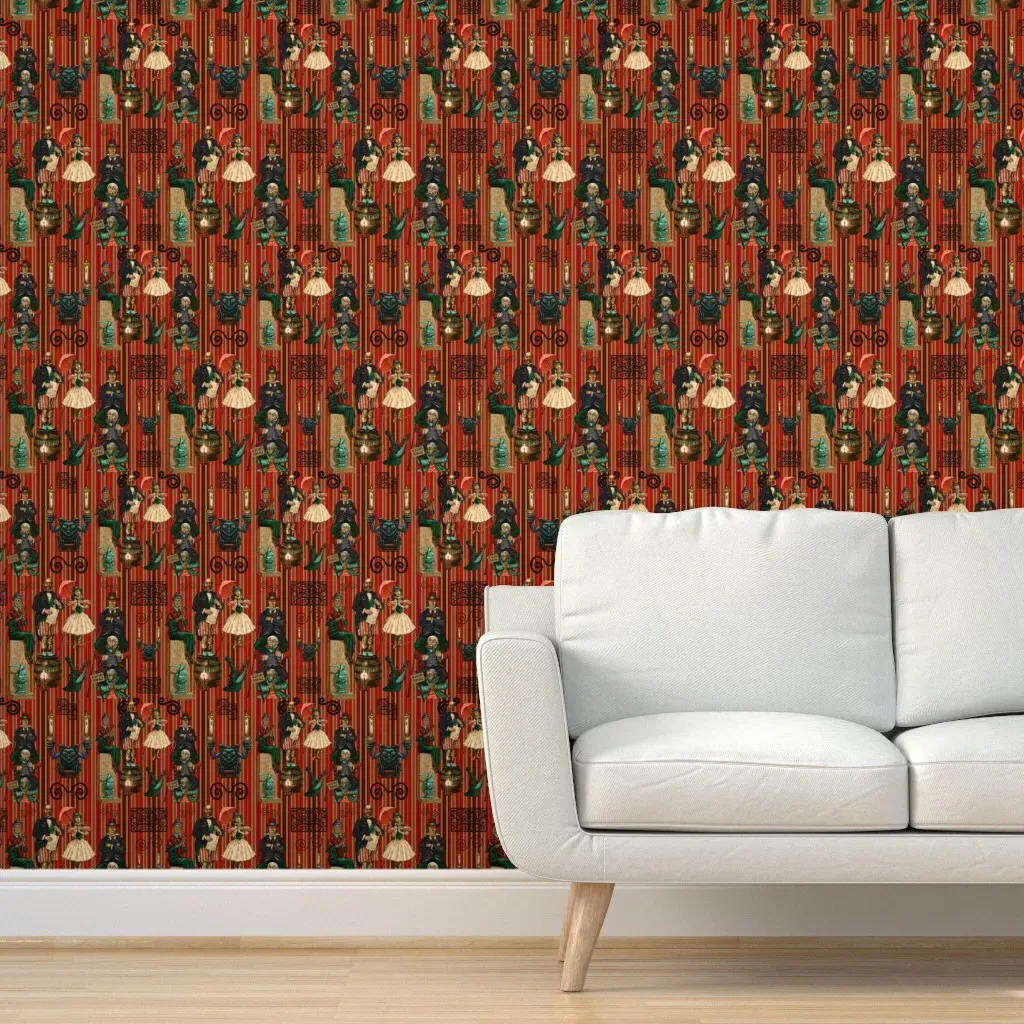 Topher Adam Stretched Portrait Peel and Stick Wallpaper - Red product