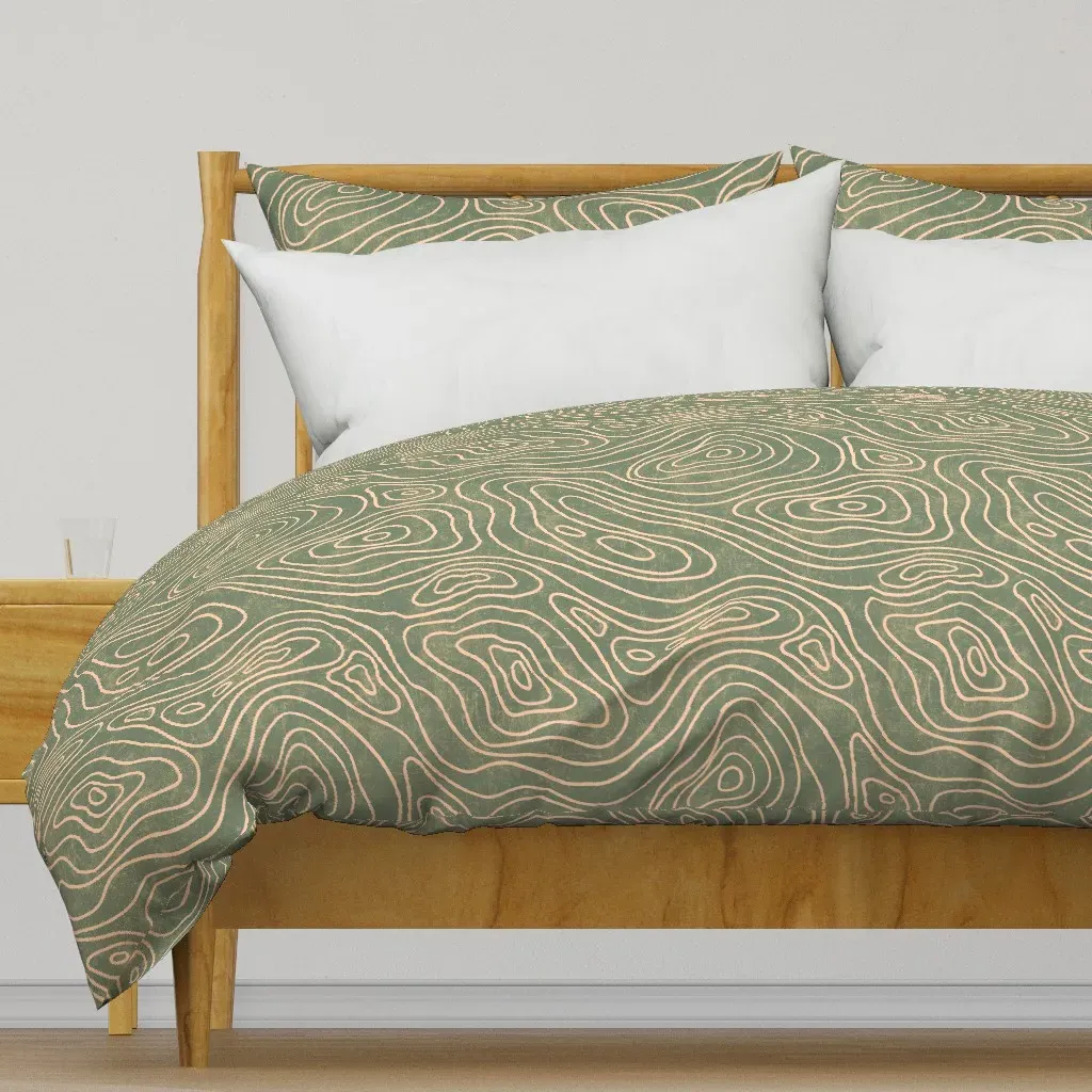 Topo Map Large Duvet Cover - Beige product
