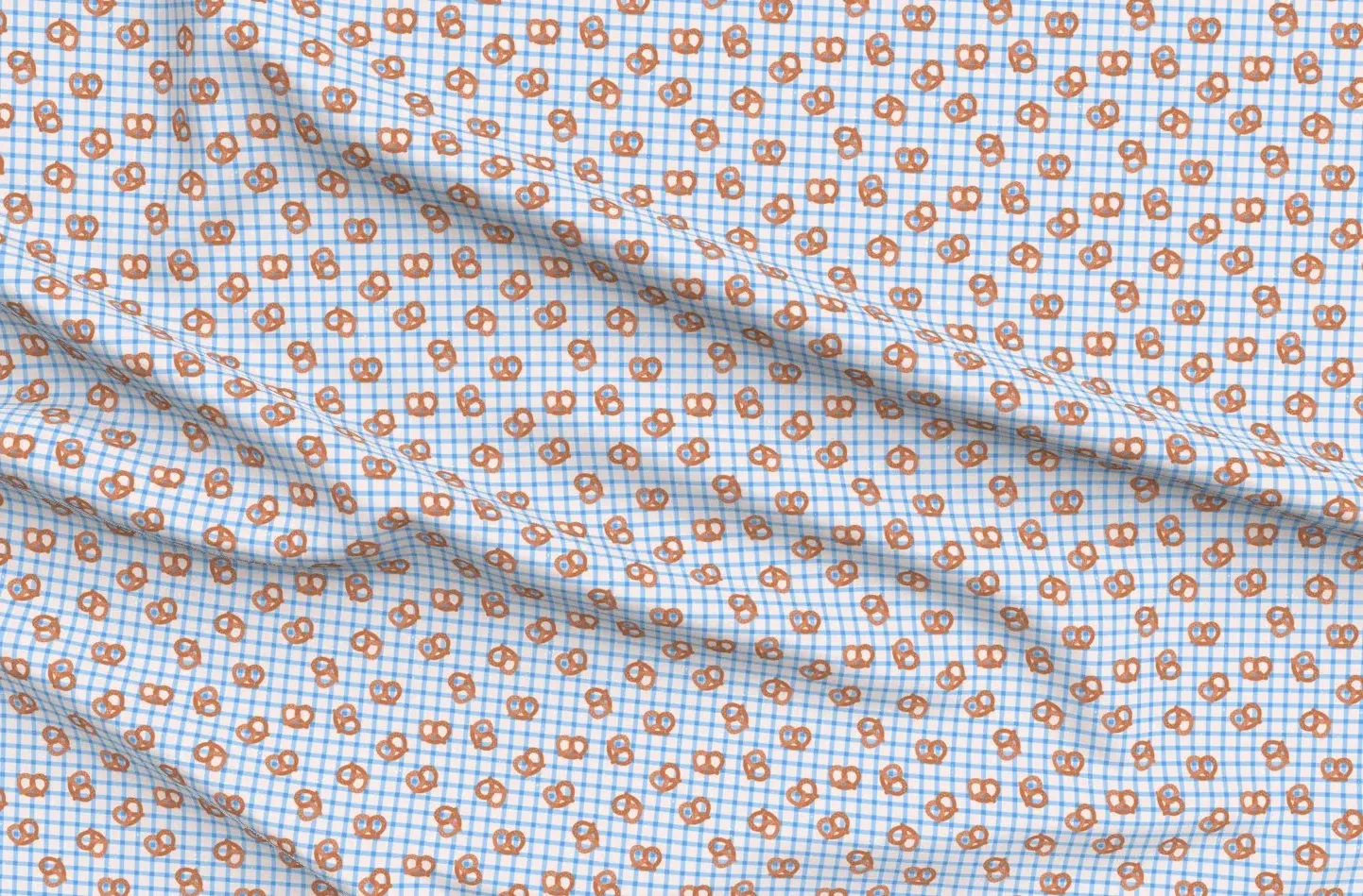 Tossed Pretzels Tartan Plaid Sport Pique Fabric - Brown product