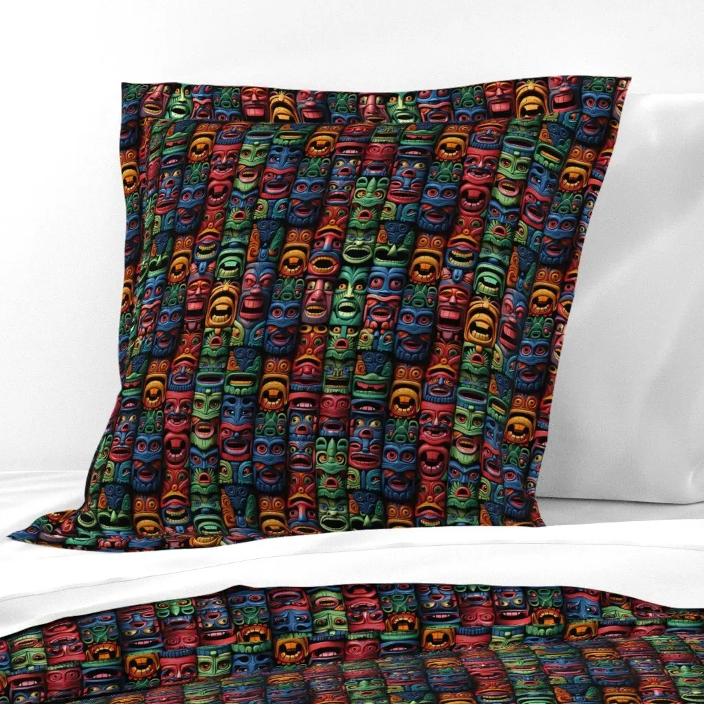 Totemic Spectrum Euro Pillow Sham - Red product