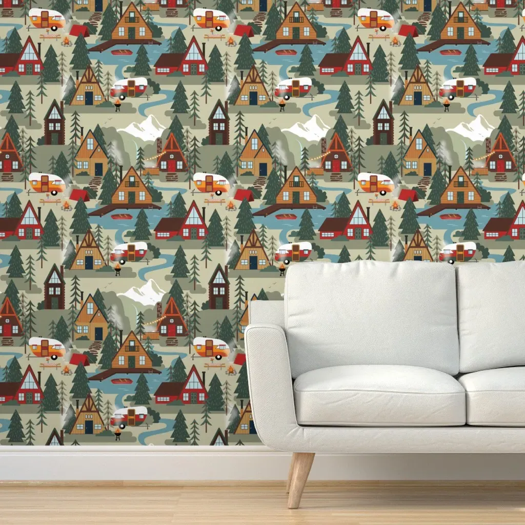 Town On The Lake Peel and Stick Wallpaper - Beige product
