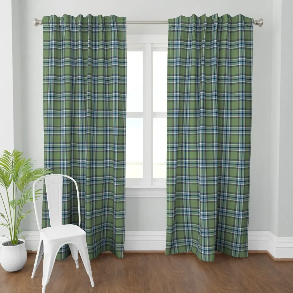 Town Square Plaid Curtain Panel - Sage Green product