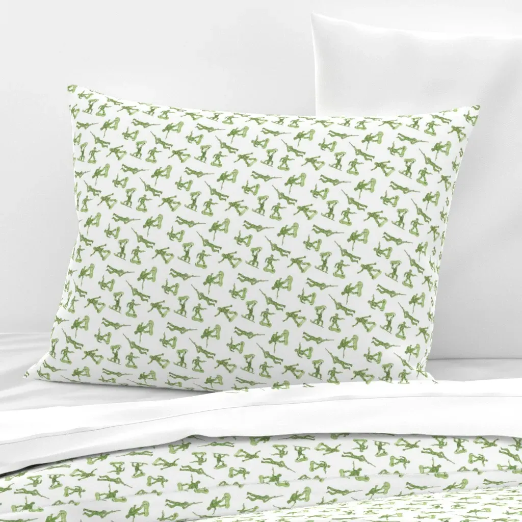 Toy Soldier Standard Knife Edge Cushion Cover - Light Green, Cotton Sateen product