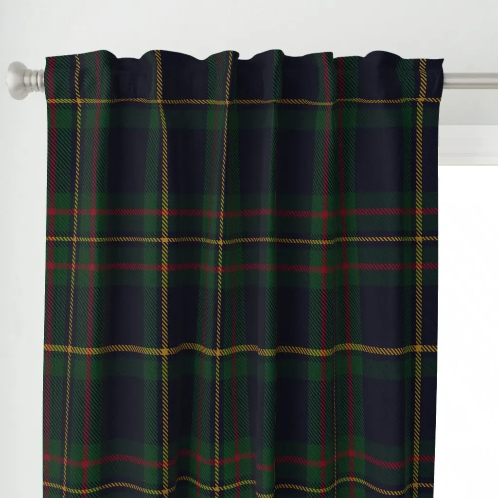 Traditional Tartan Plaid Curtain Panel - Navy Blue alternate view