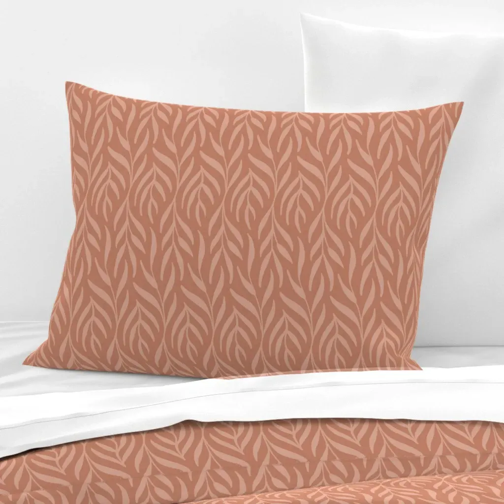Trailing Vines Standard Knife Edge Cushion Cover - Terracotta, Cotton Sateen product