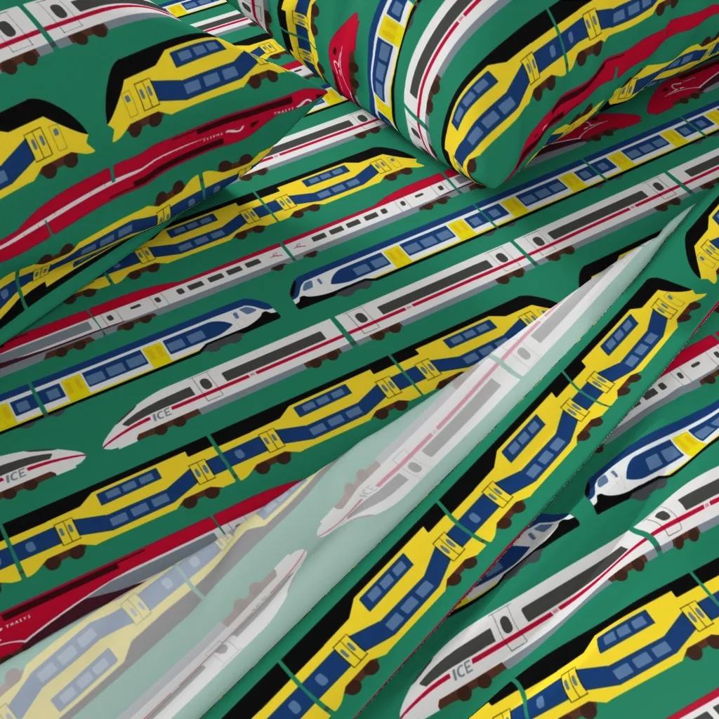 Trains Twin XL Sheet Set - Yellow alternate view